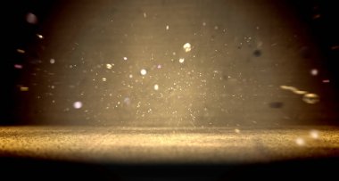 3D görüntü. Soyut boş yere arka planda karanlık. Işıklar kusur