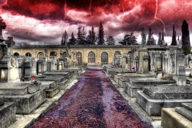 Kilise mezarlığına ve Hıristiyan din.
