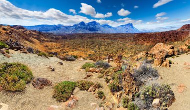 Tenerife Milli Parkı 'ndaki Ay manzarası.