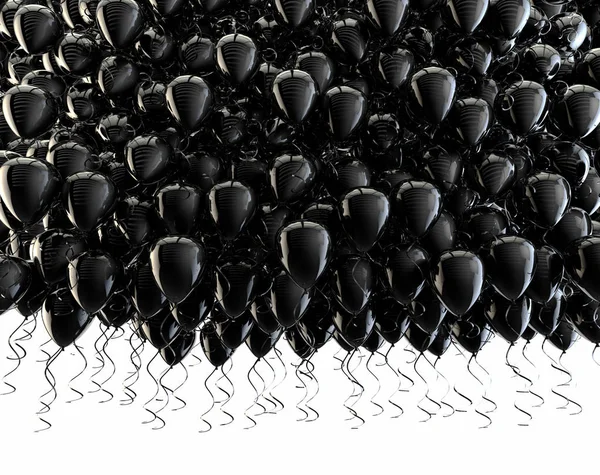 Isolierte schwarze Luftballons backdrop.birthday und Karnevalskonzept — Stockfoto