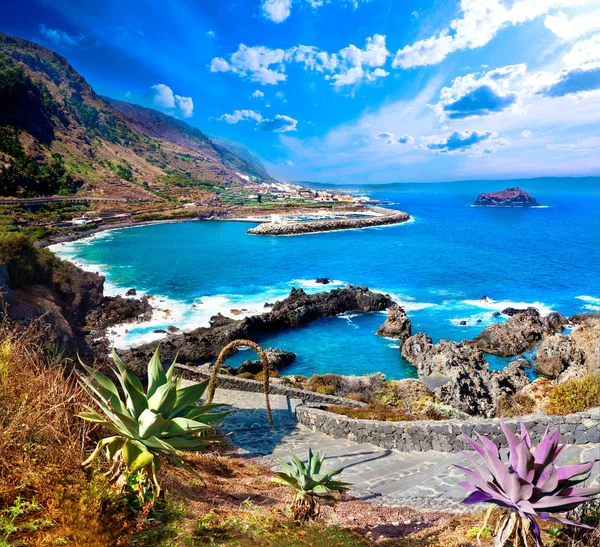 Paisaje de la isla de Tenerife. Océano y piedra hermosa — Foto de Stock