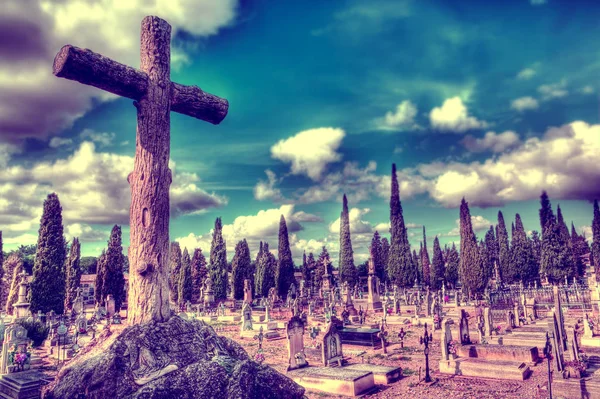 Hřbitově a křesťanského náboženství. — Stock fotografie