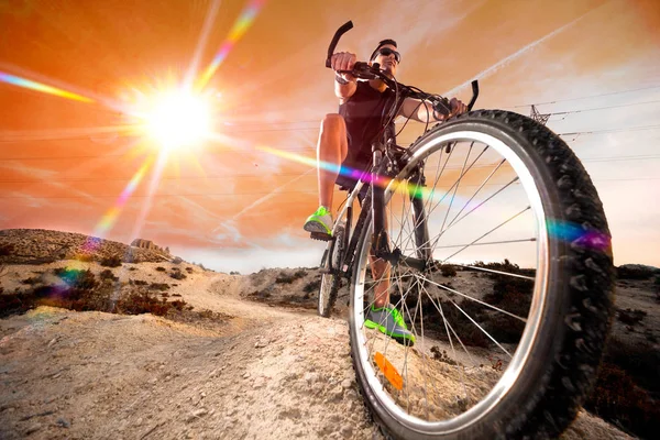 Rower górski. Sport i zdrowy tryb życia — Zdjęcie stockowe