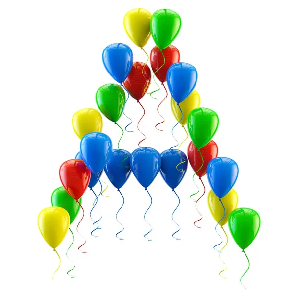 3d 渲染彩色气球字母在白色上隔离. — 图库照片
