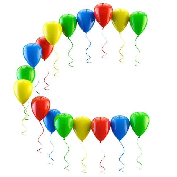 3D rendering Colorful balloons letters isolated over white. — Stock Photo, Image