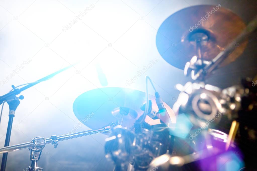 Abstract live music background.Public and drum
