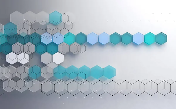Абстрактные технологии и цифровые высокотехнологичные шестиугольники — стоковое фото