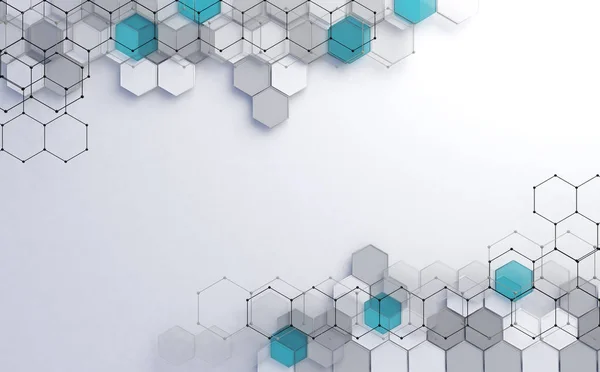 Abstract technology and digital hi tech hexagons backdrop — Stock Photo, Image