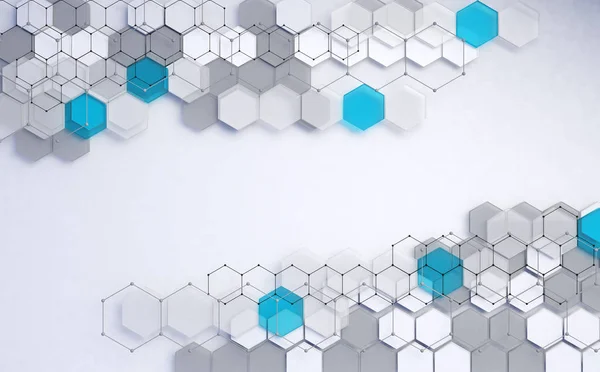 Abstrakt teknik och digital hi tech hexagoner bakgrund — Stockfoto
