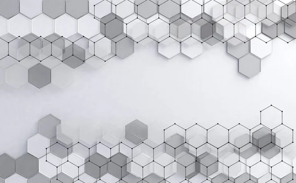 Abstract technology and digital hi tech hexagons backdrop — Stock Photo, Image