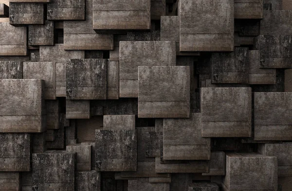 Betonové a betonové bloky.3D ilustrace — Stock fotografie