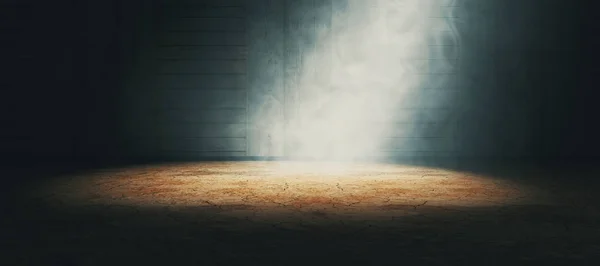 Tomma mörka rum och dimma 3d illustration — Stockfoto