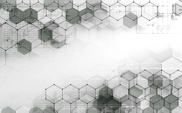 Abstract hexagon and data  background — 스톡 사진