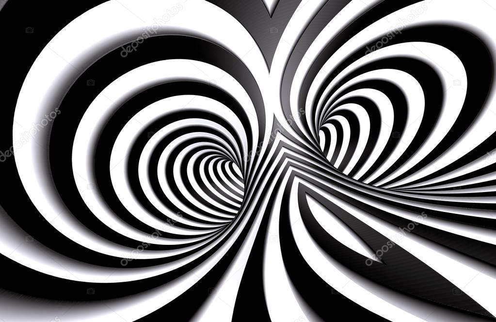 Abstract spiral background in black and white pattern