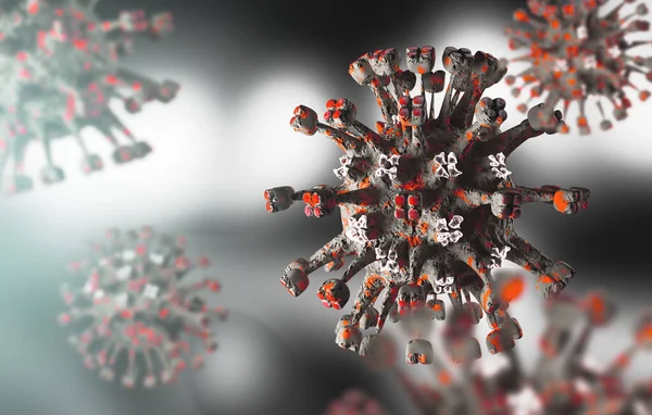 Coronavirus Covid Απεικόνιση Μολυσματικών Ιών Και Βακτηρίων — Φωτογραφία Αρχείου