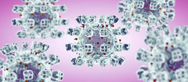 感染性ウイルスや細菌の3Dイラスト コロナウイルス Covid — ストック写真