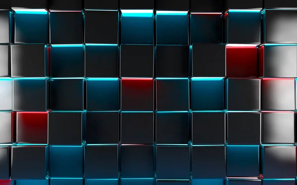 Abstract Black Blocks Cubes Background Trendy Design Mosaic Shiny Texture — Stock Photo, Image