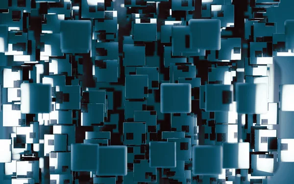 Abstract Afbeelding Achtergrond Van Blokjes Blokken Rechthoeken Illustratie Zwarte Vierkanten — Stockfoto