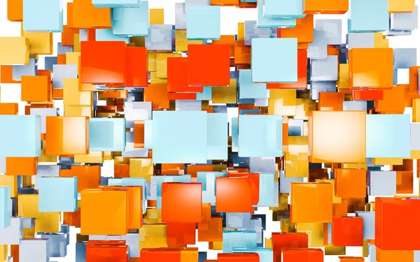Abstrakcyjny Obraz Kostek Lub Tła Bloku Futurystyczny Ilustracja Kolorowych Kwadratów — Zdjęcie stockowe