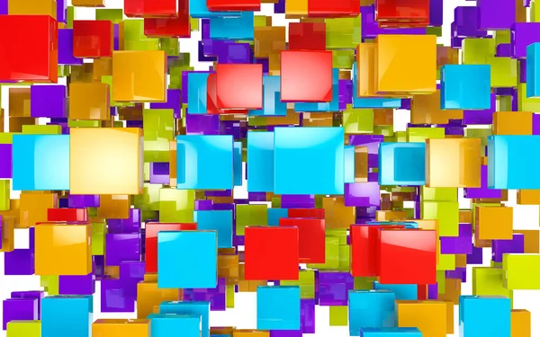 Abstract Image Cubes Block Background Futuristic Illustration Colorful Squares Rectangles — Stock Photo, Image