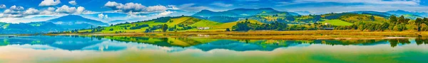 San Vicente Barquera Paese Cantabria Spagna Paesaggio Panoramico Montagna Mare — Foto Stock