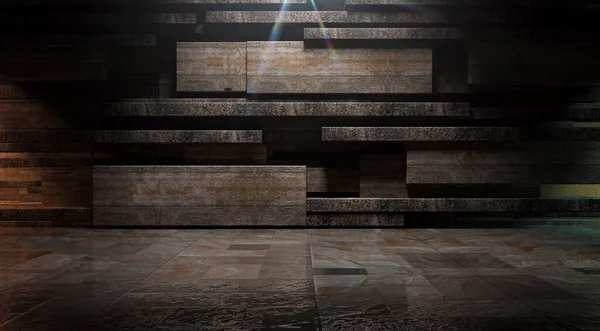 Пустой Пол Background Blank Современной Архитектуры Темная Комната Цементный Пол — стоковое фото