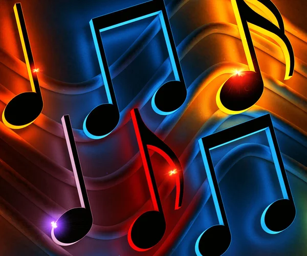 Abstracte Muziekachtergrond Muzieknoten Symbolen Voor Kerstliederen Zang Melodie Concept Illustratie — Stockfoto