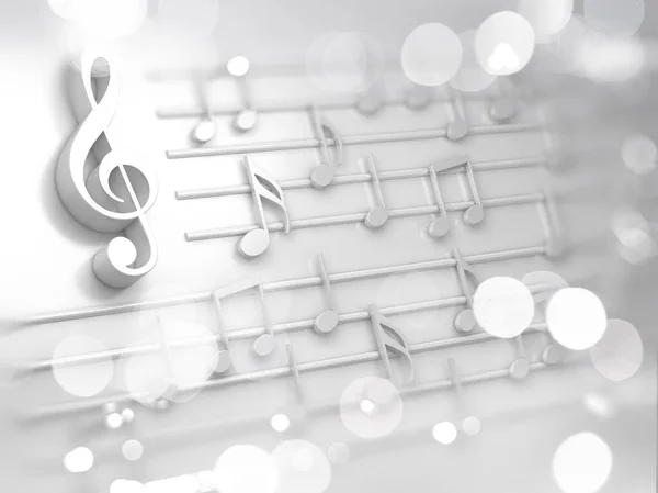 Fondo Abstracto Música Blanca Notas Musicales Símbolos Para Villancico Navidad — Foto de Stock