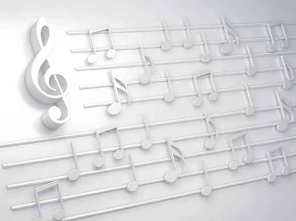 Abstracte Witte Muziekachtergrond Muzieknoten Symbolen Voor Kerstliederen Zang Melodie Concept — Stockfoto