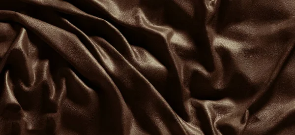 Dettaglio Texture Tela Nel Buio Elegante Seta Scura Liscia Tessuto — Foto Stock