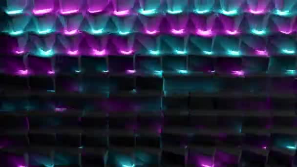 Imagem Abstrata Fundo Cubos Luzes Led Neon — Vídeo de Stock