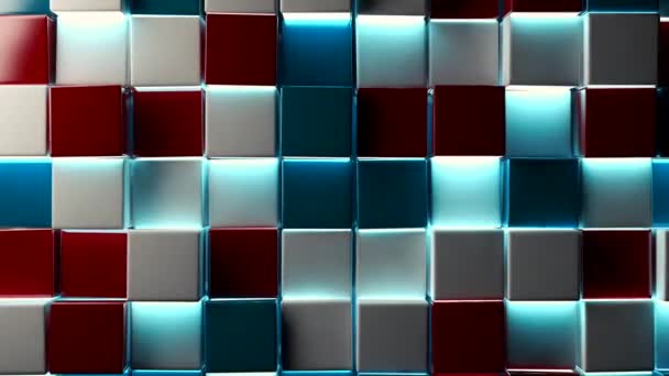 Абстрактне Зображення Фону Кубиків Світлодіодних Неонових Вогнів — стокове відео