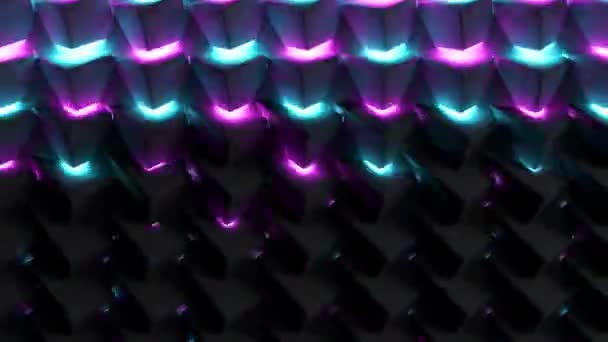 Imagem Abstrata Fundo Cubos Luzes Led Neon — Vídeo de Stock