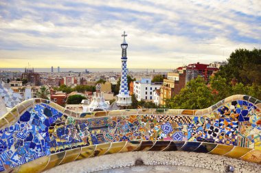 Barcelona, İspanya, 17 Eylül 2015: Park Guell