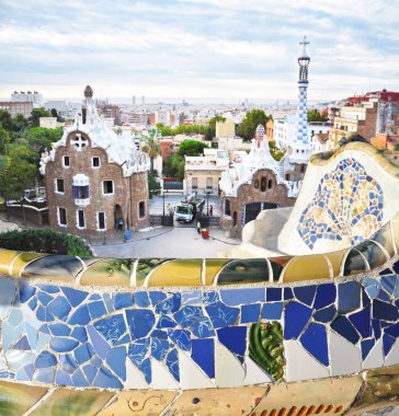 Barcelona, İspanya, 17 Eylül 2015: Parc Guell