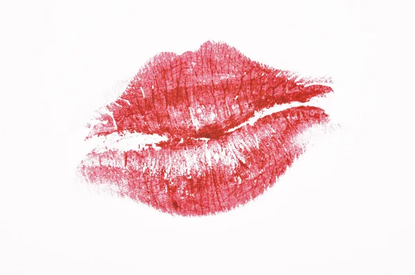 Rojo lápiz labial beso —  Fotos de Stock