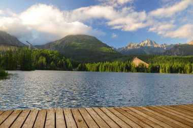 Milli Parkı yüksek Tatra Gölü Strbske Pleso