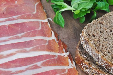 Prosciutto jambonu dilimlenmiş