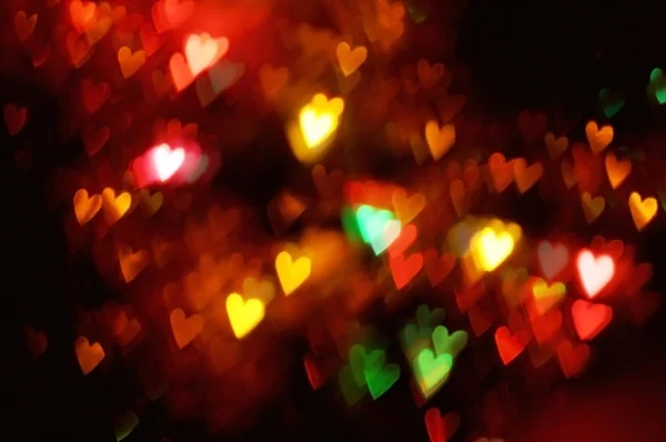 Coração colorido em forma de Bokeh — Fotografia de Stock