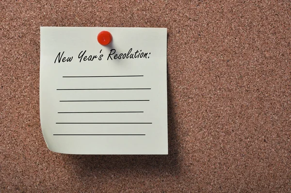 New Year\'s Resolutions on bulletin board