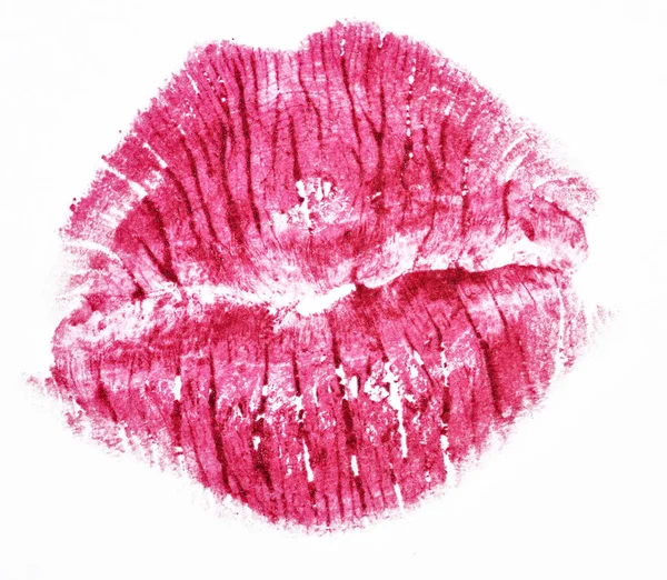 Beijo de batom rosa — Fotografia de Stock