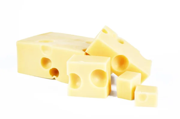 Emmental sera na białym tle — Zdjęcie stockowe