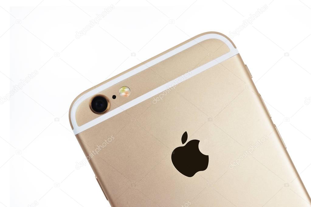 CHLUMCANY, CZECH REPUBLIC, FEBRUARY 28. 2016: Rear view of iPhone 6s isolated on white