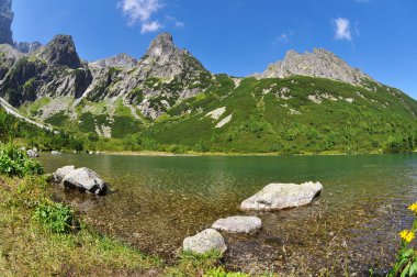 Milli Parkı yüksek Tatra Lake Zelene Pleso