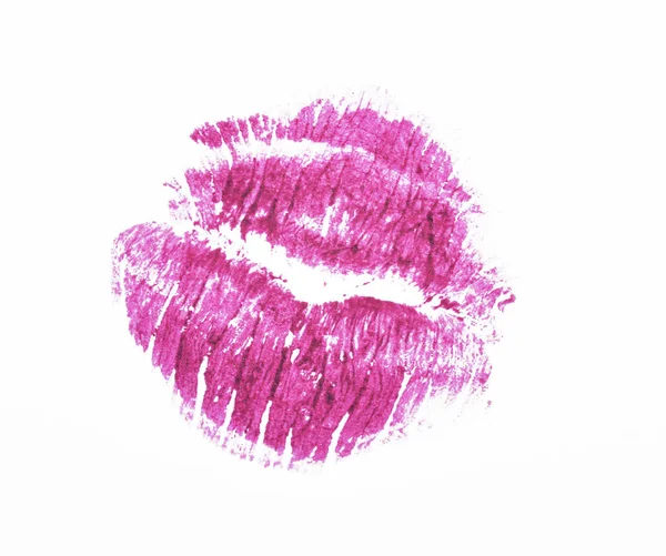 Beijo de batom rosa — Fotografia de Stock