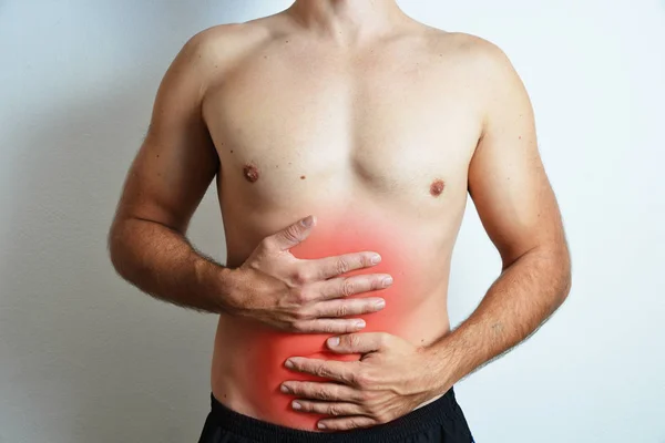 Uomo con mal di stomaco — Foto Stock