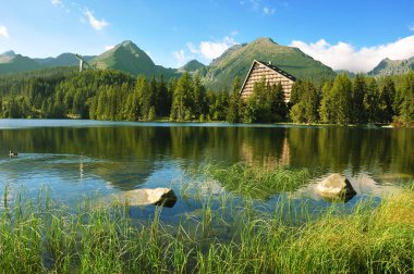 Milli Parkı yüksek Tatra Gölü Strbske Pleso