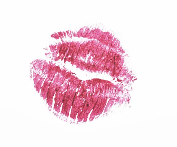 Beso de lápiz labial rosa — Foto de Stock
