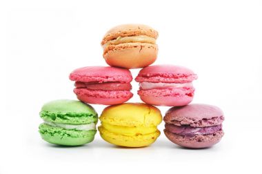 beyaz izole macaroons