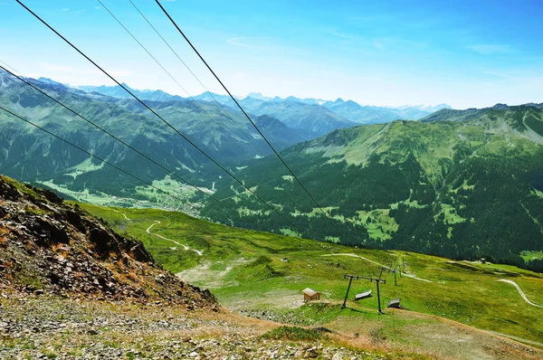 Câbles Téléphérique Dans Les Alpes Suisses — Photo